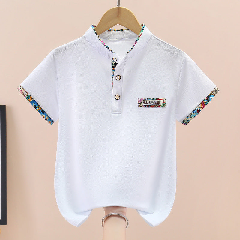 Children's Teens Short Sleeve Half Shirt Cotton Children's T-shirt