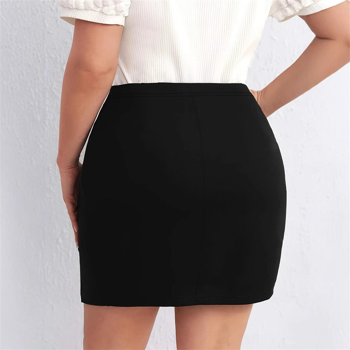 Women's Fashion High Waist Detail Pleated Love Button Skirt