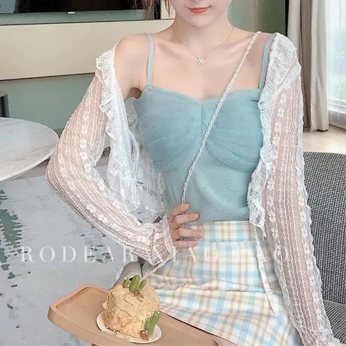 Summer Small Shawl Long Sleeve Overshirt Thin Air Shorts