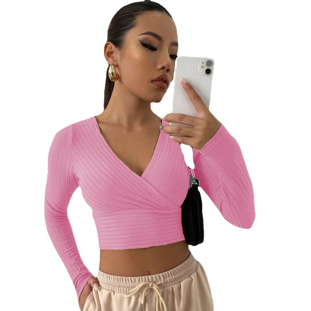 Women's Color Sexy Commute Upper Clothes Long Women's T-shirt