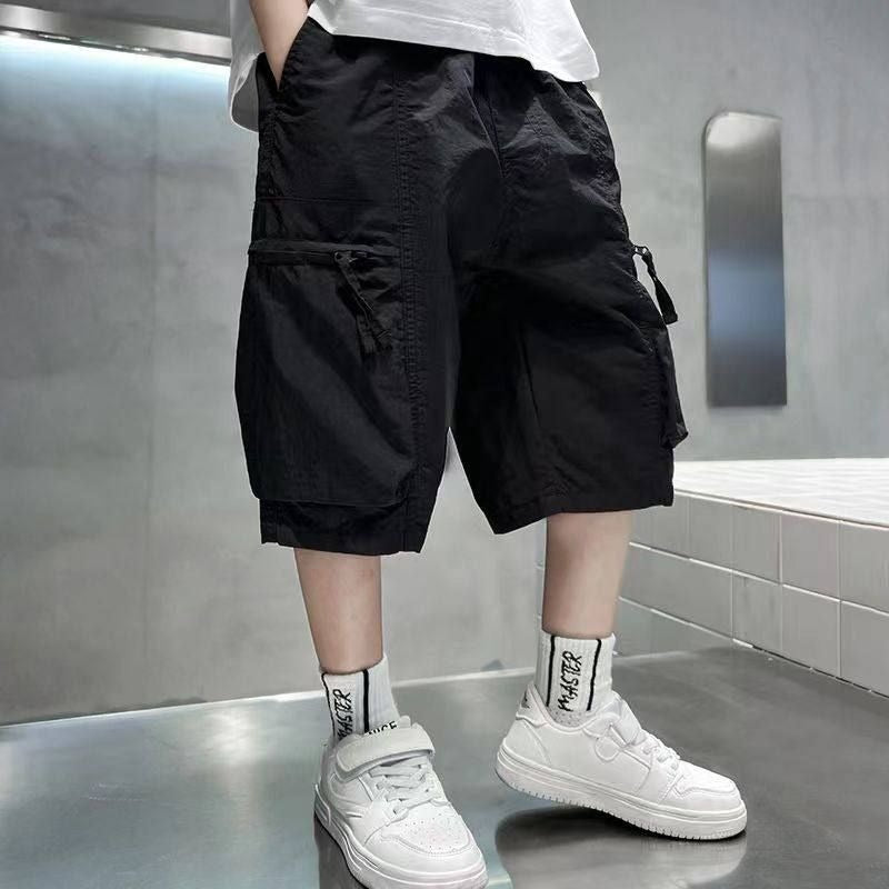 Children's Fifth Middle Big Summer Thin Wear Boys Fried Children's Pants
