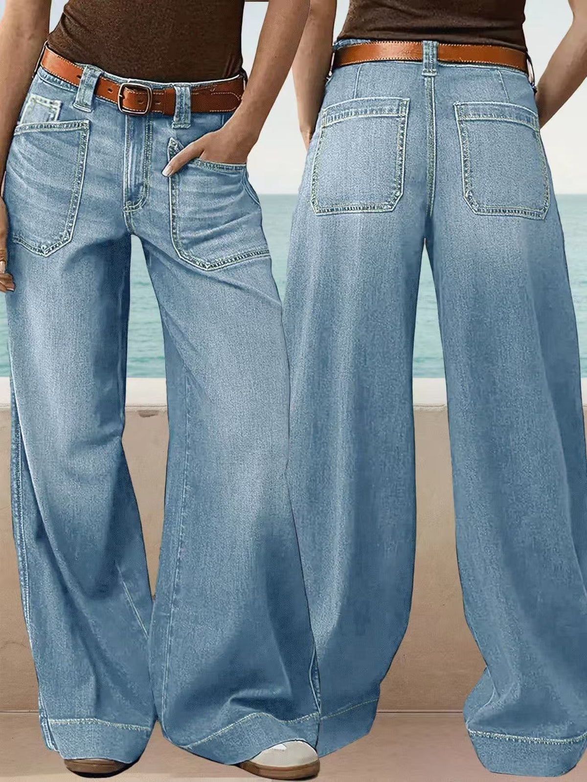Classy Loose Slimming Ladies Straight Denim Women's Jeans