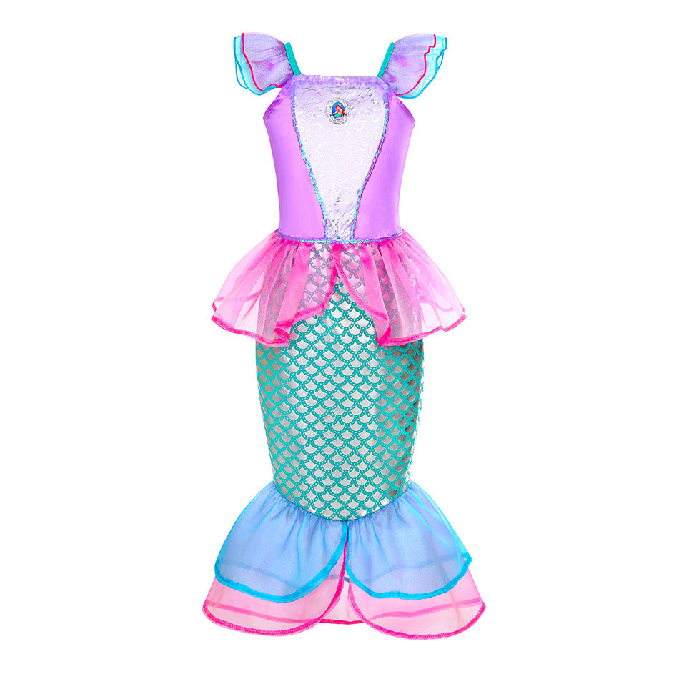 Children's Halloween Clothing Mermaid Princess Collection Fishtail Children's Dress