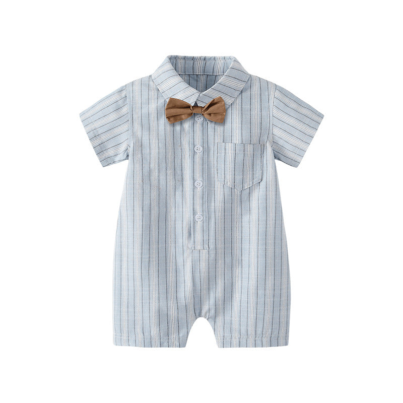 Clothes Thin Jumpsuits Striped Cotton Born Short Sleeve Boy's Jumpsuit, Climbing Suit