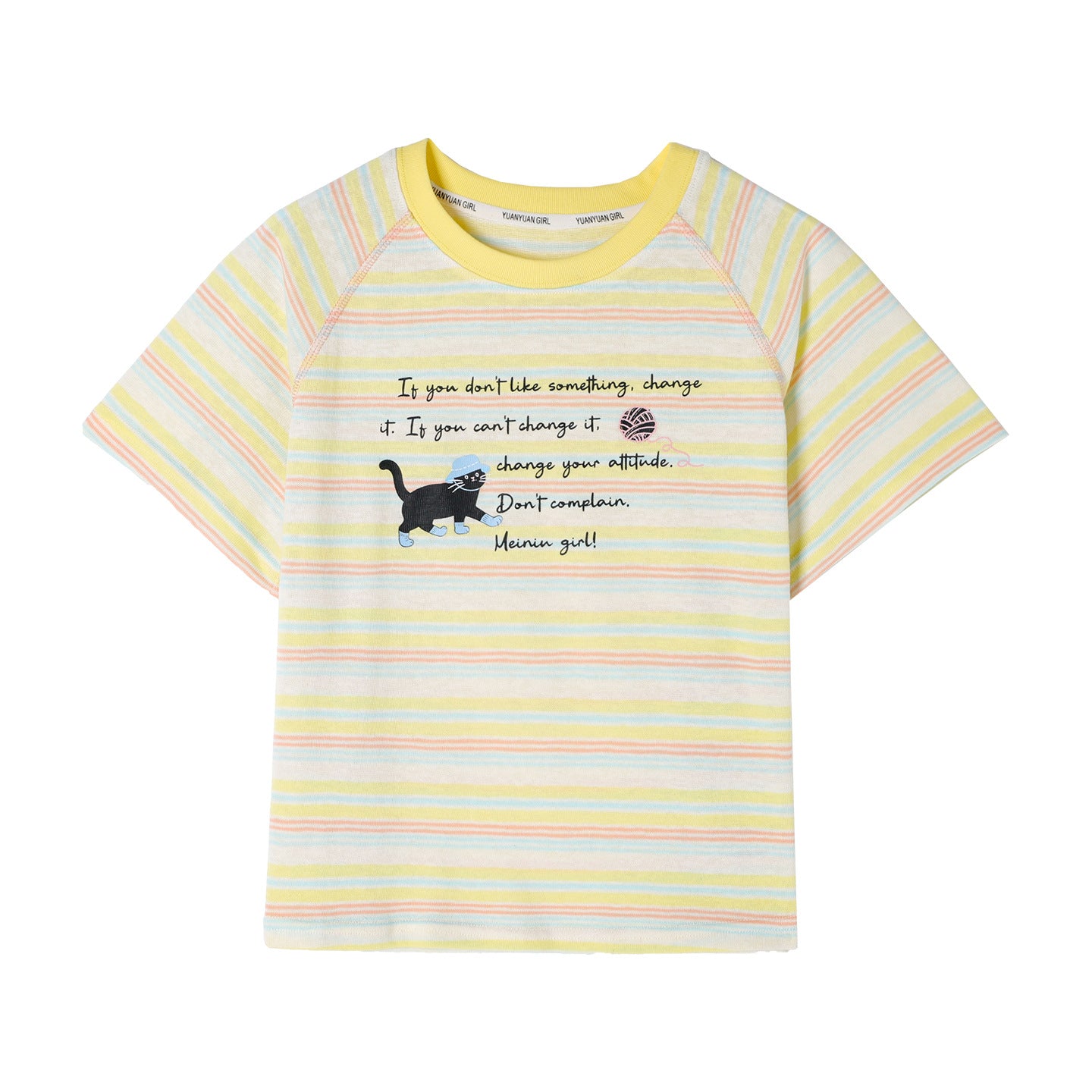 Children's Clothing Summer Cartoon Striped Short-sleeved Bottoming Children's T-shirt