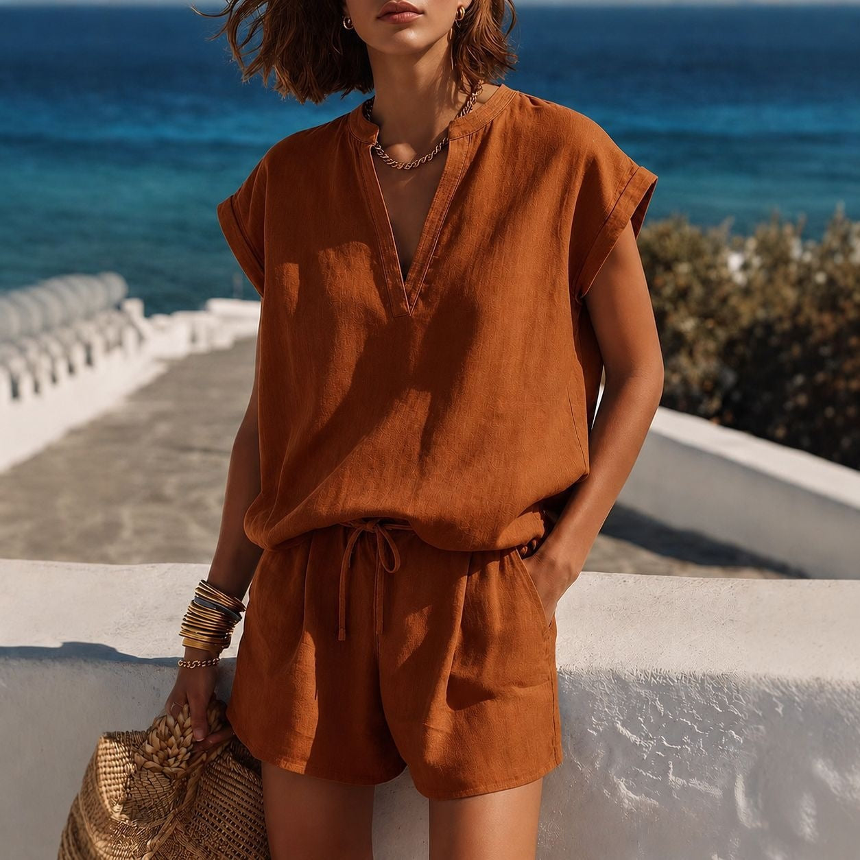 New Fashion Classy Women's Vacation Style Fashion Casual Suit