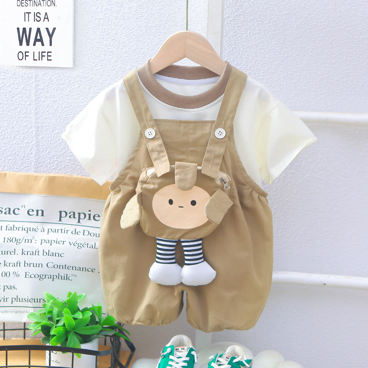 Children's Korean Style Clothing Man Woman Cartoon Little Short Children's Suit