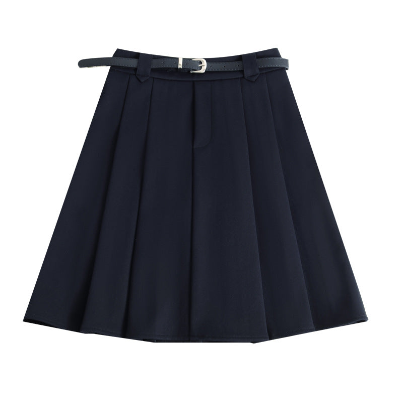Women's High Waist Pleated A- Line Korean Skirt