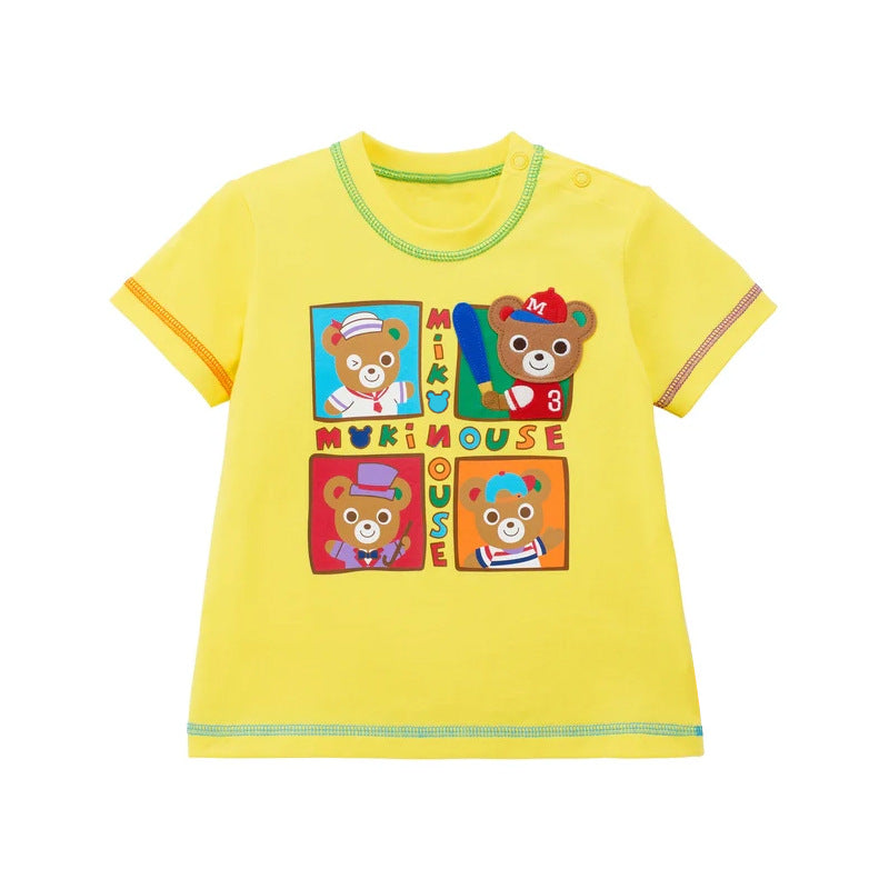 Children's Bear Short-sleeved Summer Cute Top Shirt Children's T-shirt