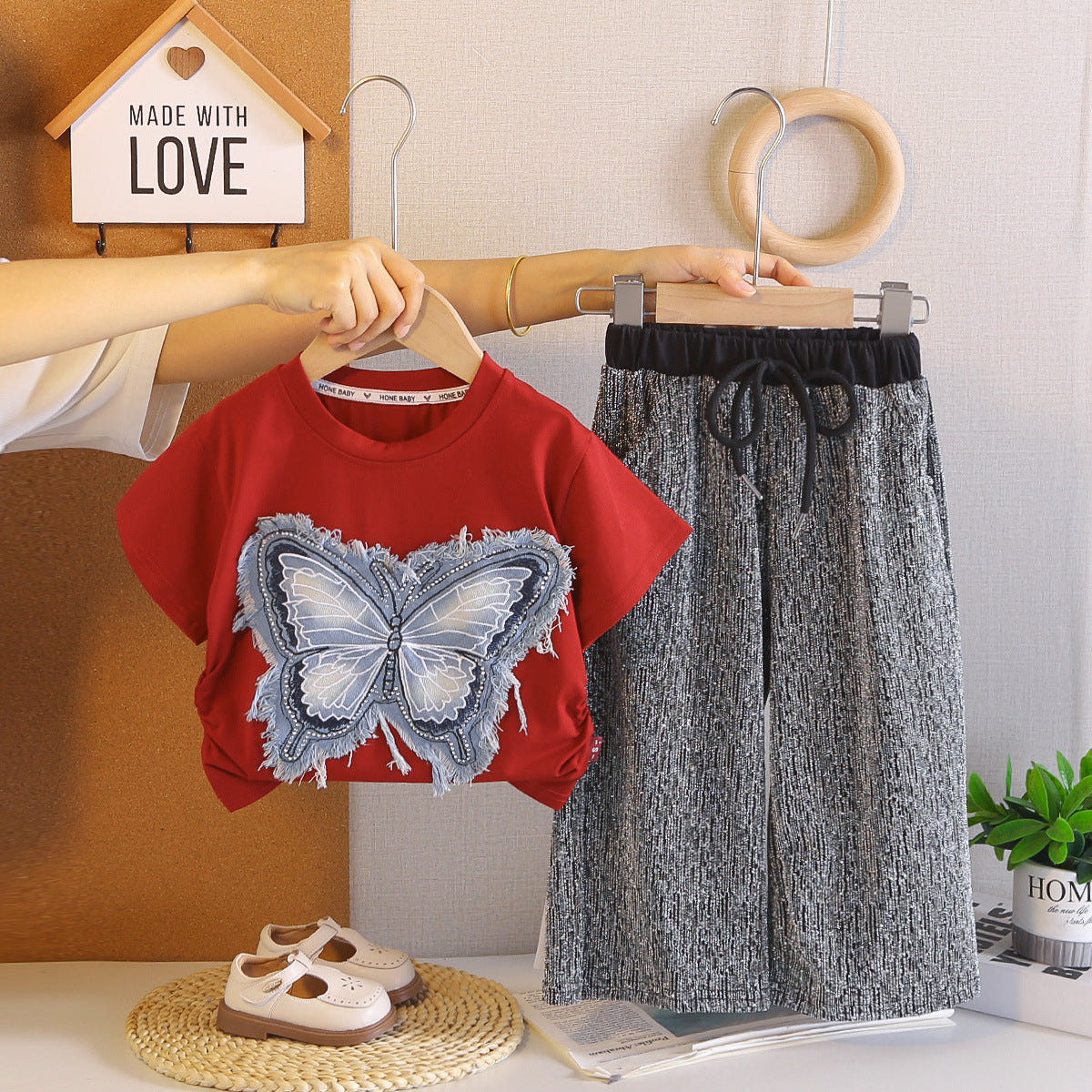 Children's Summer Fashion Short-sleeved Trousers Two-piece Tide Children's Suit