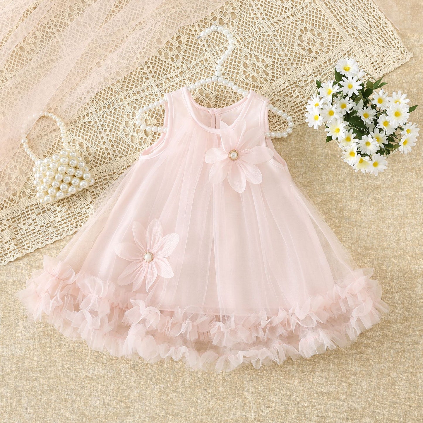 Sleeveless One-piece Little Gauze Skirt Sweet Children's Dress