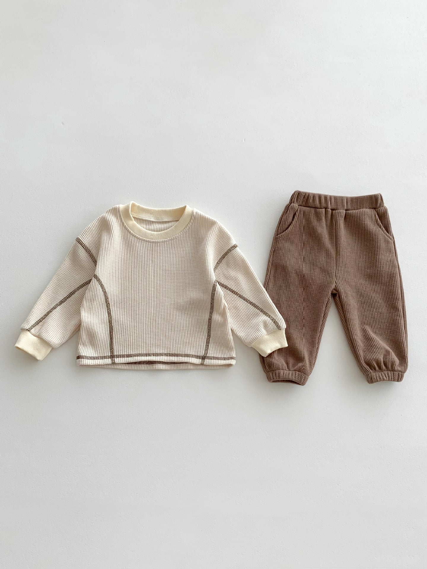 Children's Trendy Clothing Autumn Boys Casual Loose Waffle Children's Suit