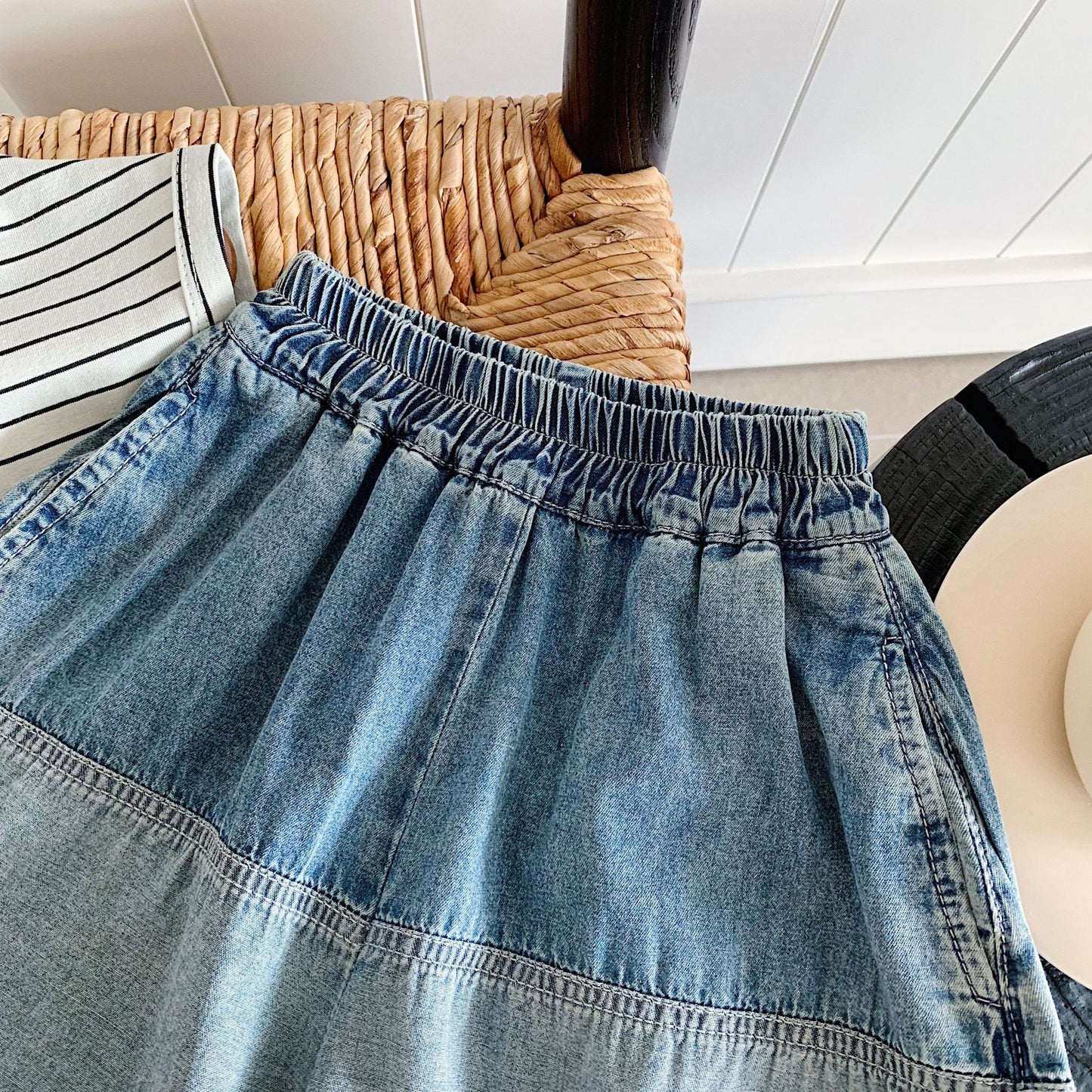 Children's Summer Stitching Denim Boys Trendy Shorts Children's Pants