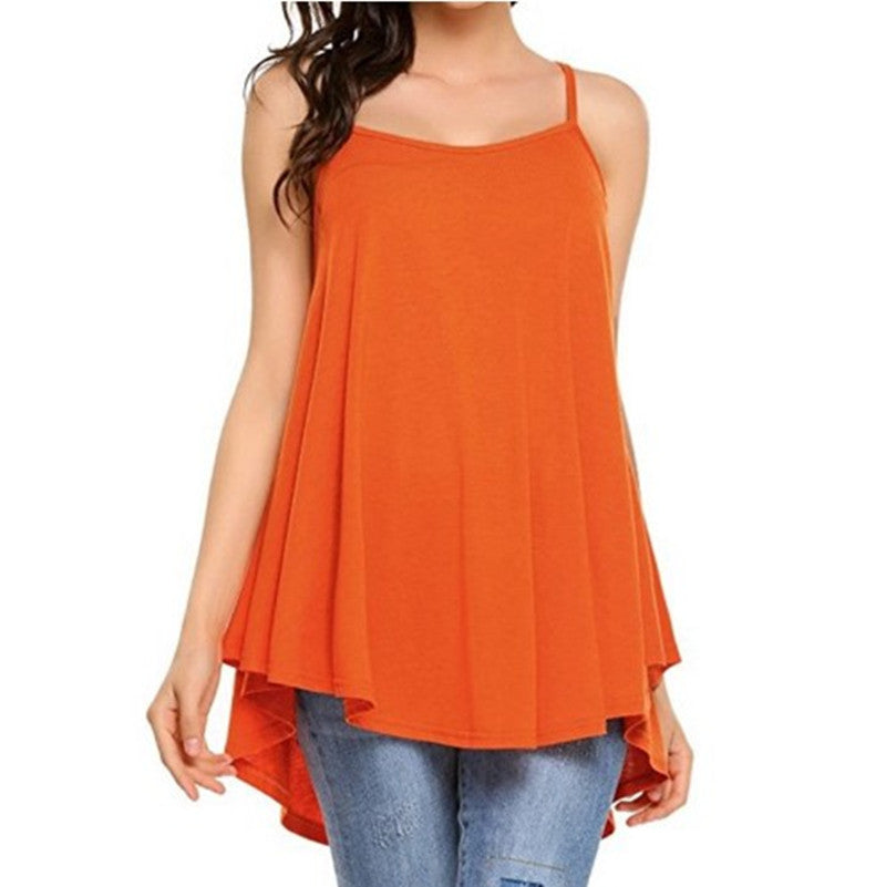 Trendy Women's Solid Color Suspender Dress Plus Size