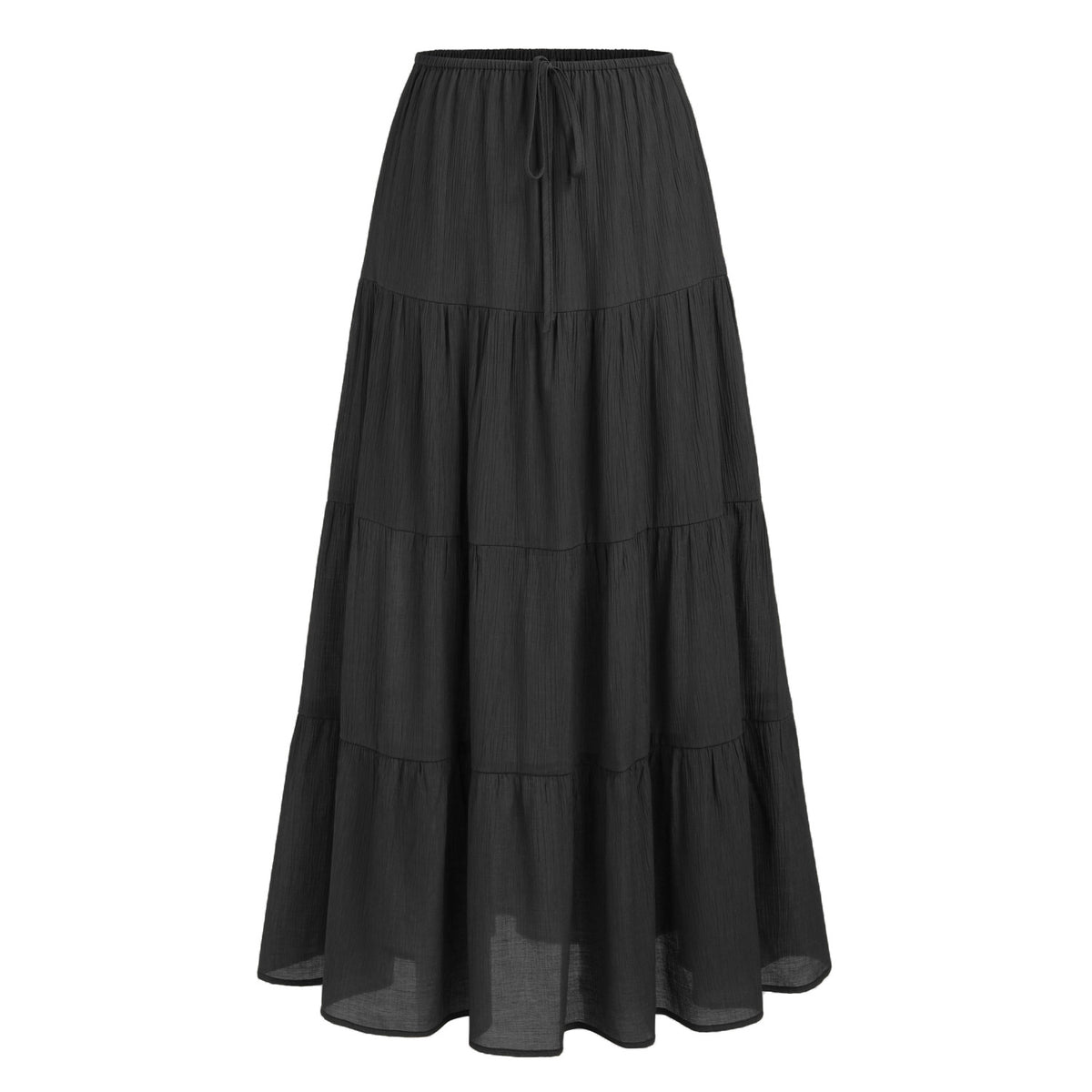 Women's Cotton High Waist Elastic Large Swing Loose Patchwork Long Skirts