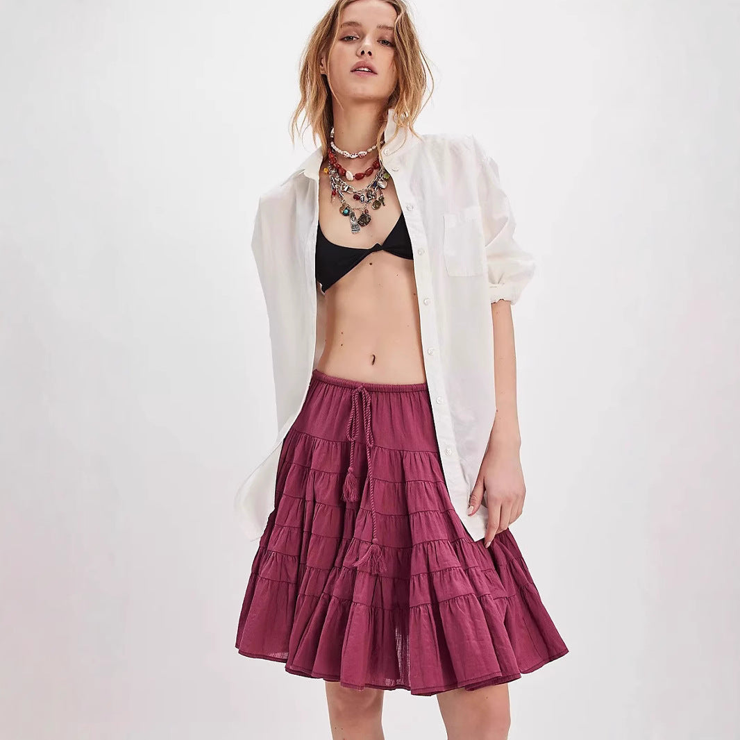 Summer Lace High Waist Temperament Elegant Skirt