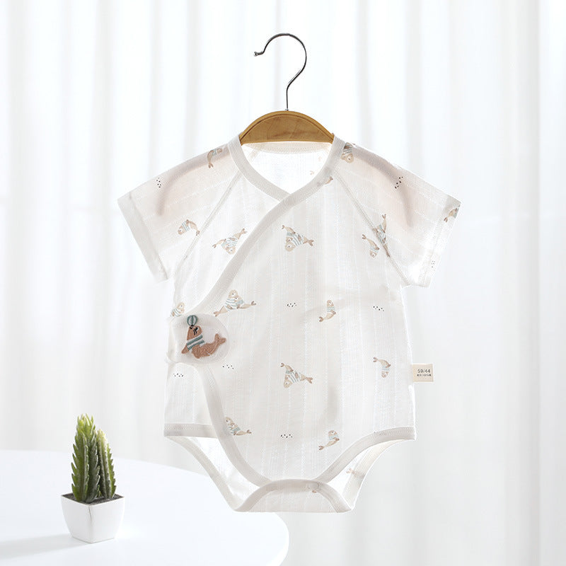 Born Short Sleeved Romper Clothes Summer Cotton Butt Jumpsuit, Climbing Suit
