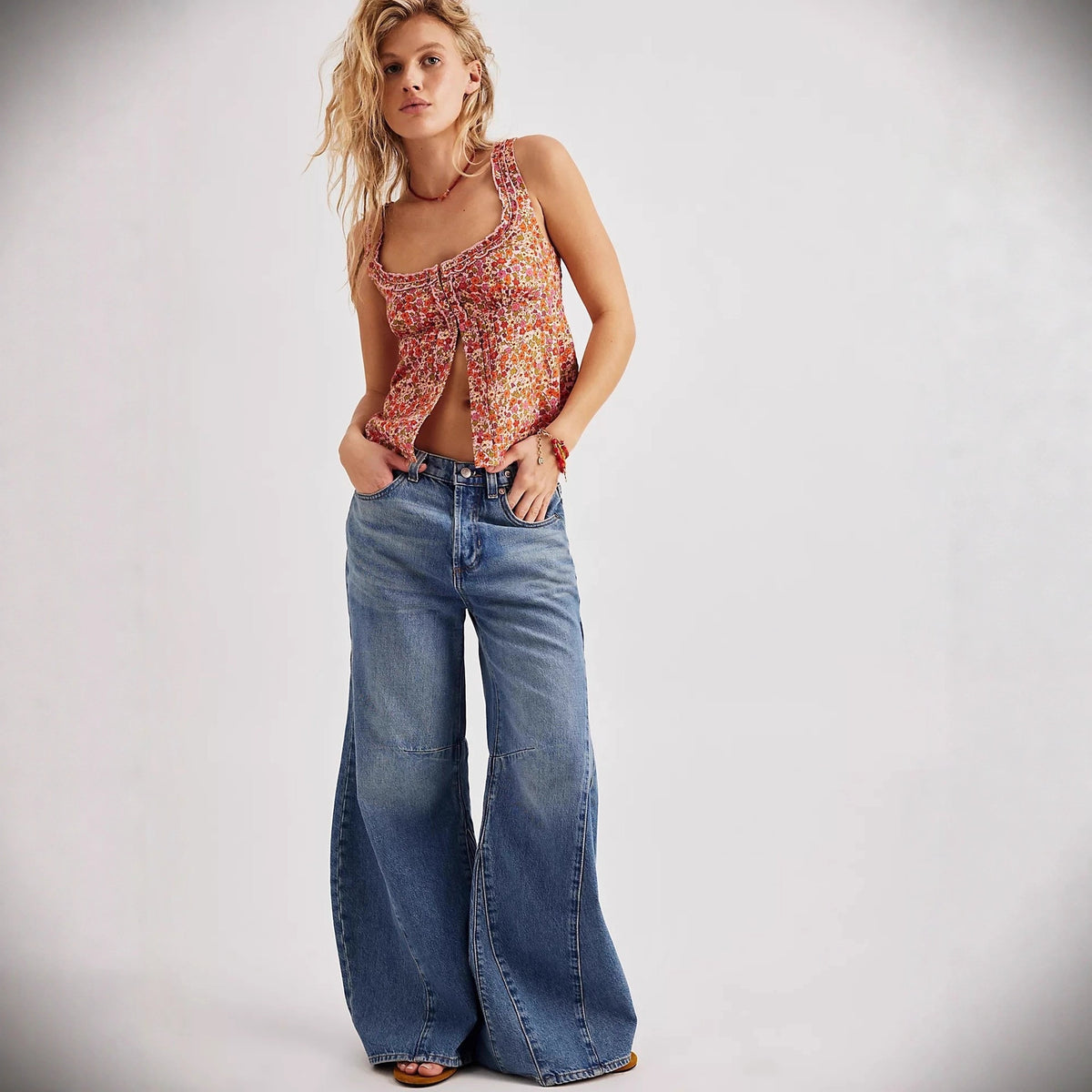 Women's Autumn Retro High Waist Wide Leg Women's Jeans