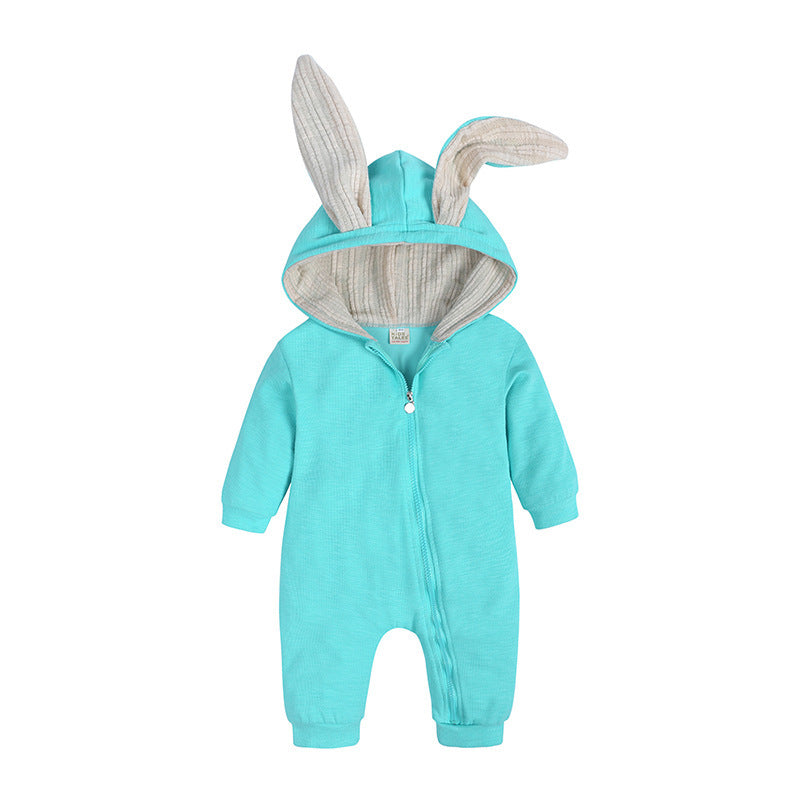 Children's Clothing Jumpsuit Little Rabbit Long Ears Romper Born Hooded Jumpsuit, Climbing Suit