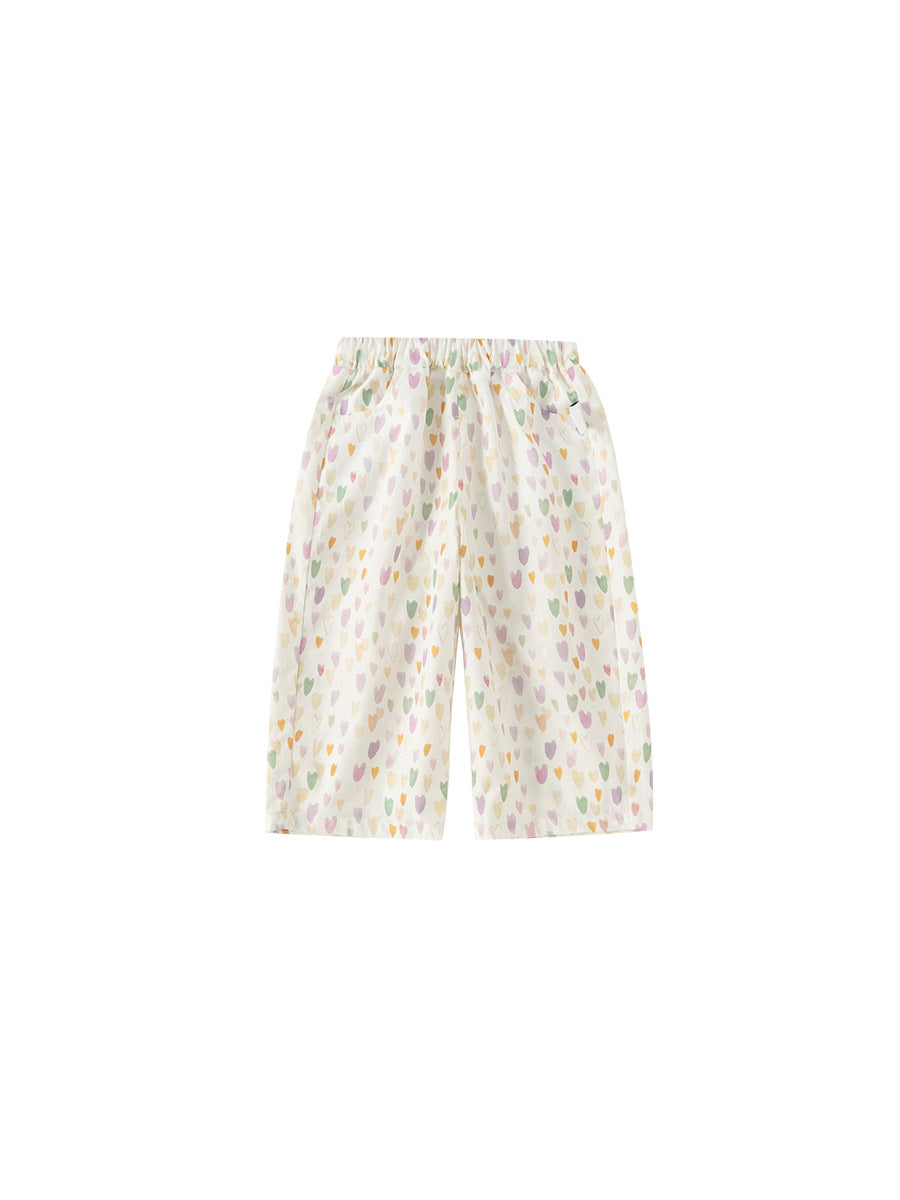 Children's Printed Summer Thin Sweet Loose Trousers Children's Pants