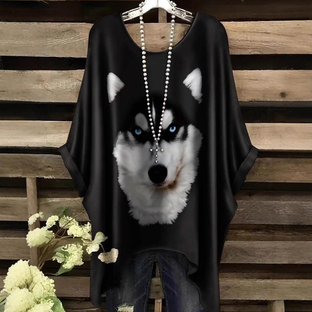 Glamorous Women's Mid-length Printed Comfortable Casual Large Size T-shirt