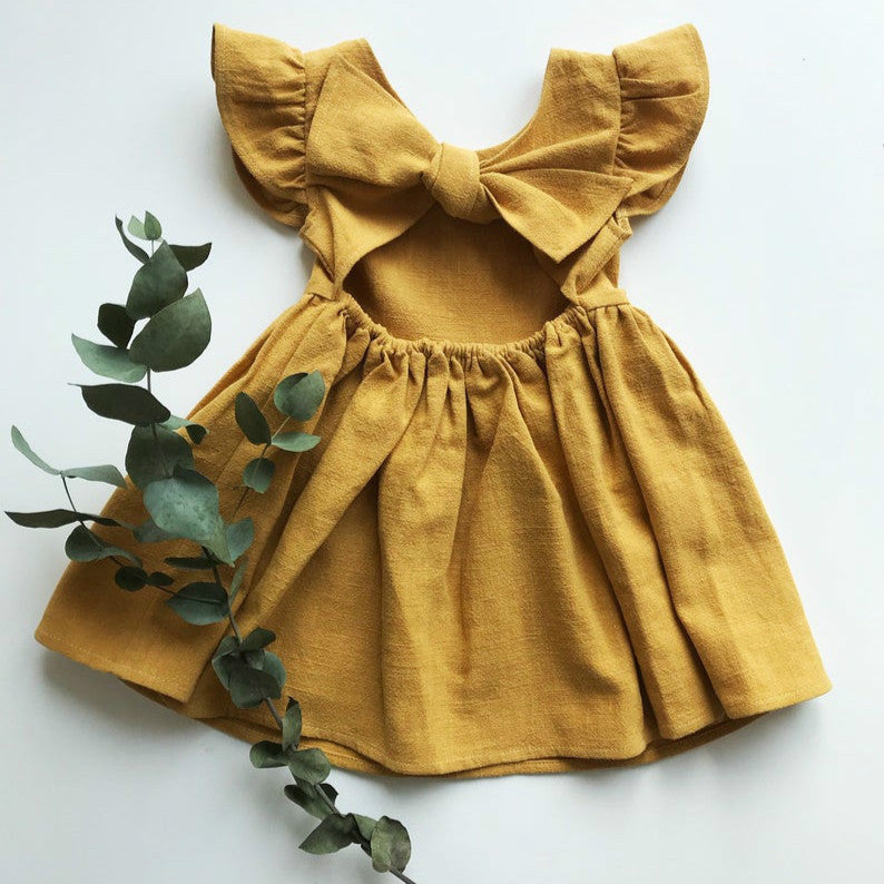 Cotton Class Blue High Quality Little Thin Type Children's Dress