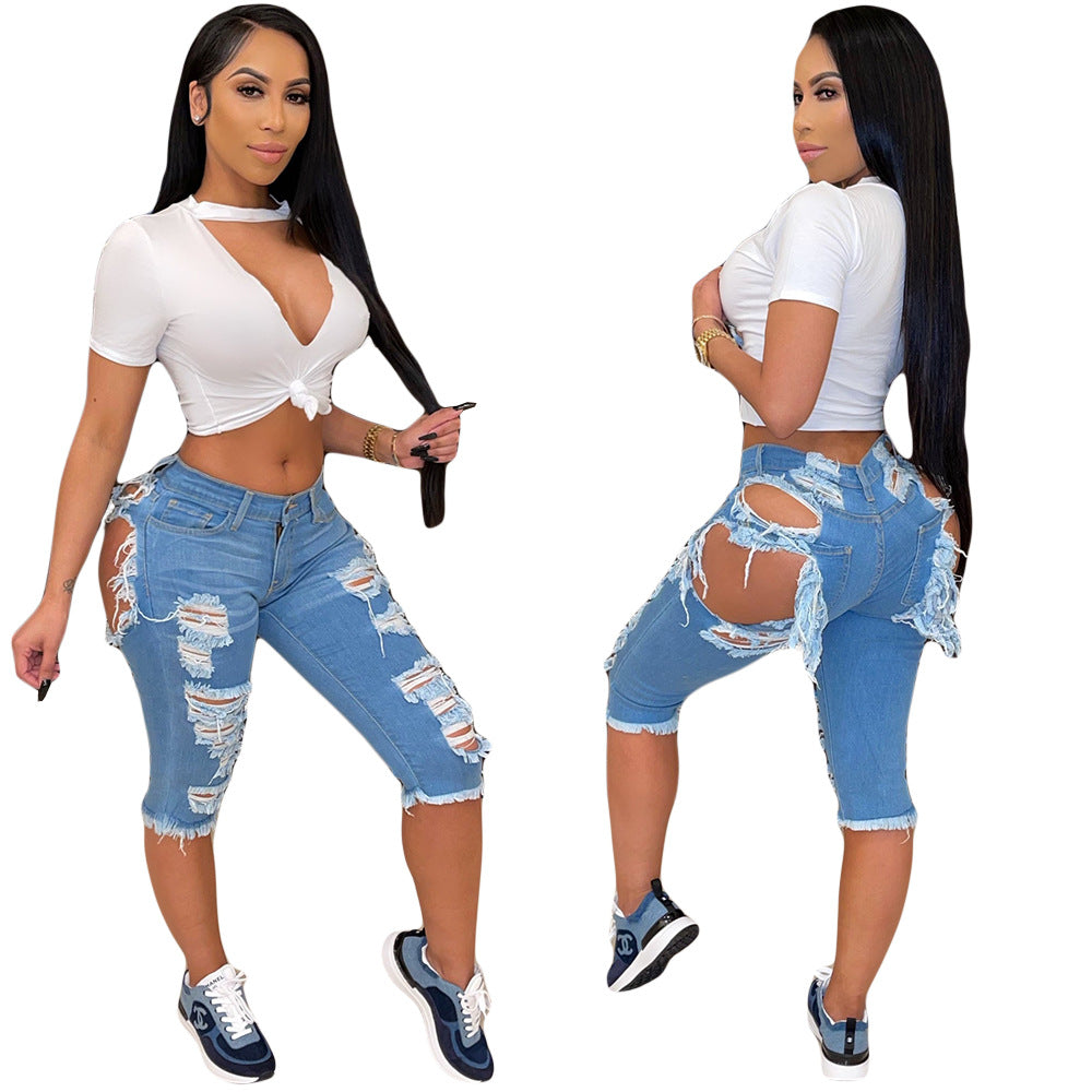 Classy Comfortable Women's High Waist Ripped Women's Jeans