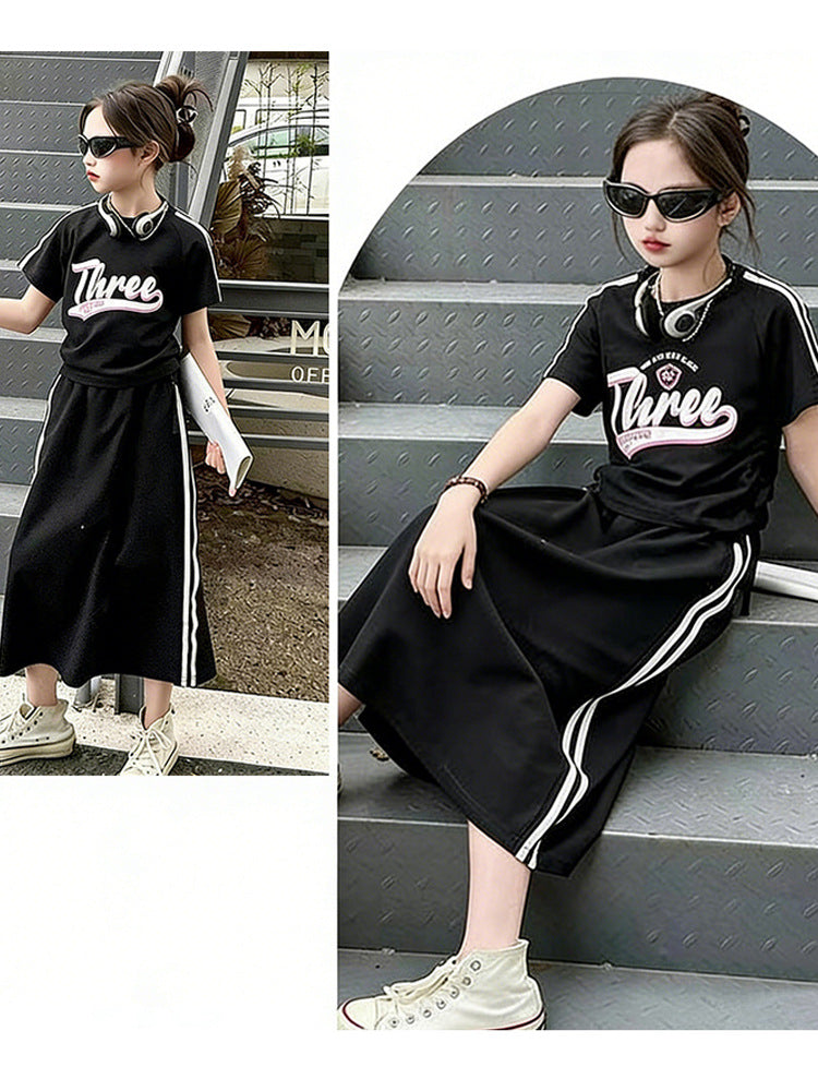 Children's Short-sleeved T-shirt Summer Top Fashionable Short Children's Suit