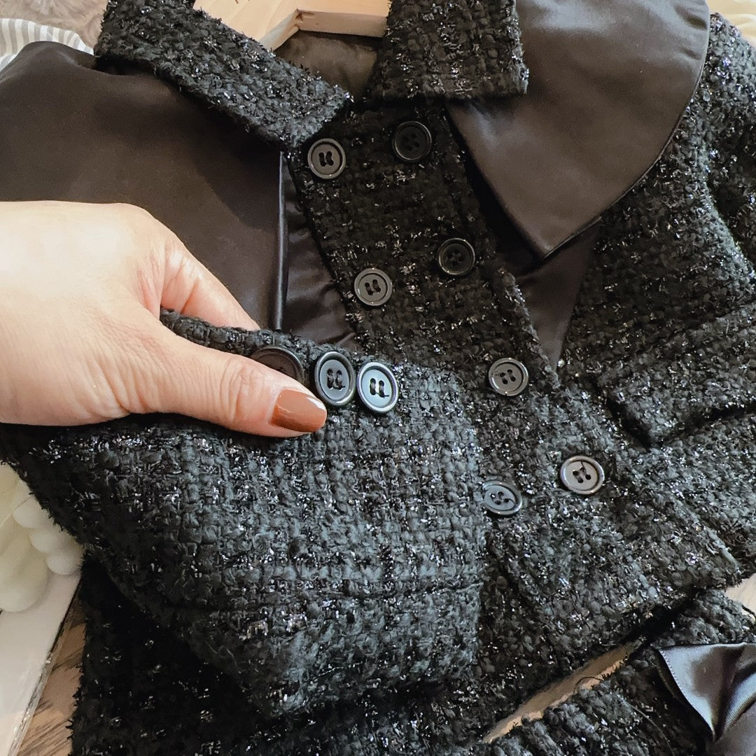 Children's Classic Style Fashionable Temperament Woolen Woven Two-piece Fashion Children's Suit