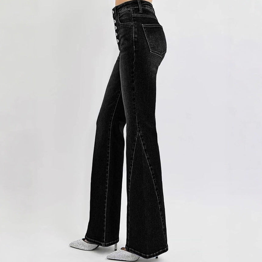 Women's Autumn High Waist Stretch Slightly Flared Women's Jeans