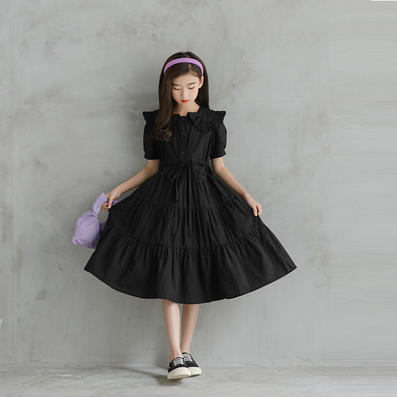 Style Rope Waist Lace Collar Cake Princess Children's Dress
