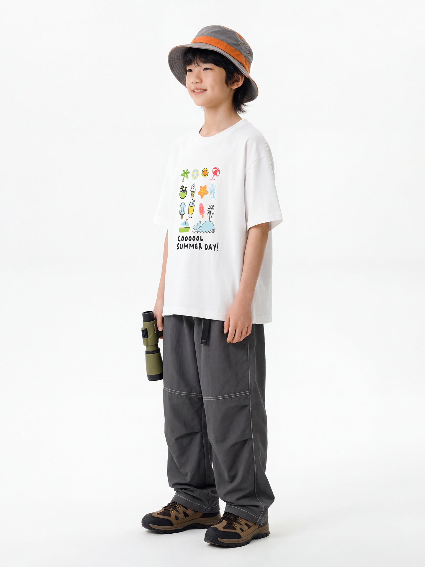Children's Camping Style Boys Casual Short Sleeve Clothes Children's T-shirt