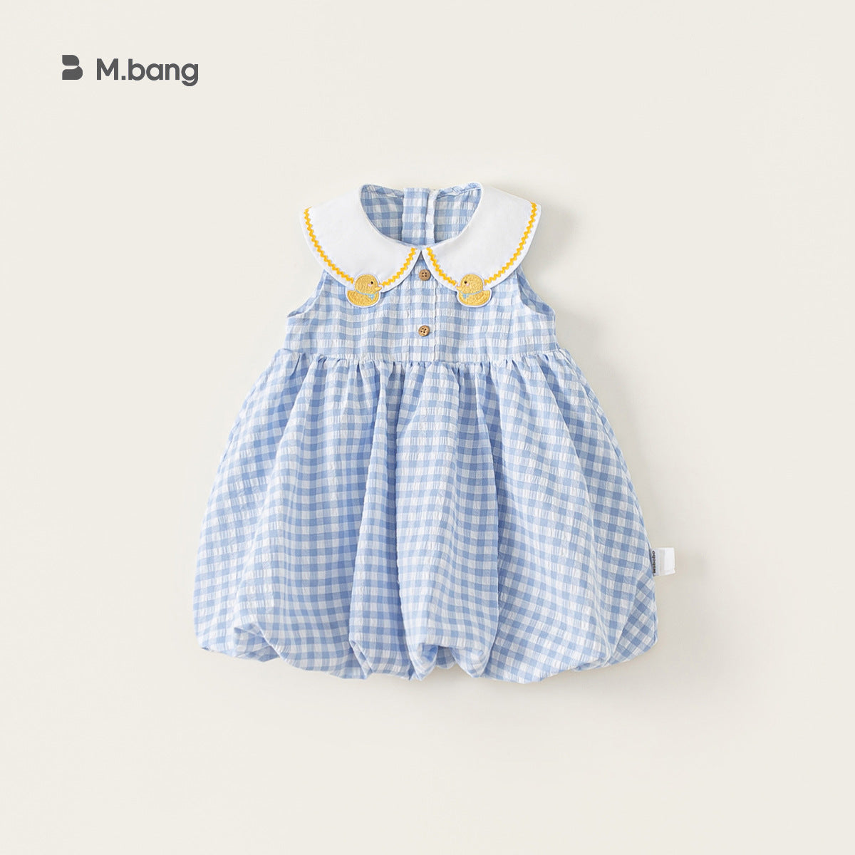 Children's Clothing Summer Cute Doll Collar Skirt Embroidered Tartan Children's Dress