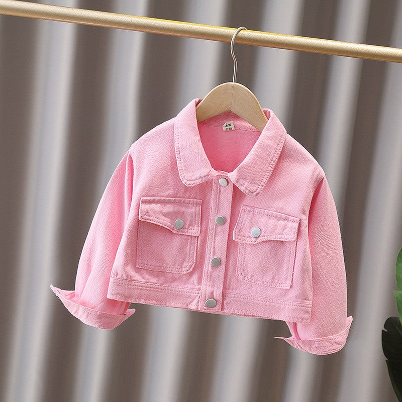 School Casual Denim Fashionable Jacket Straight Loose Children's Suit