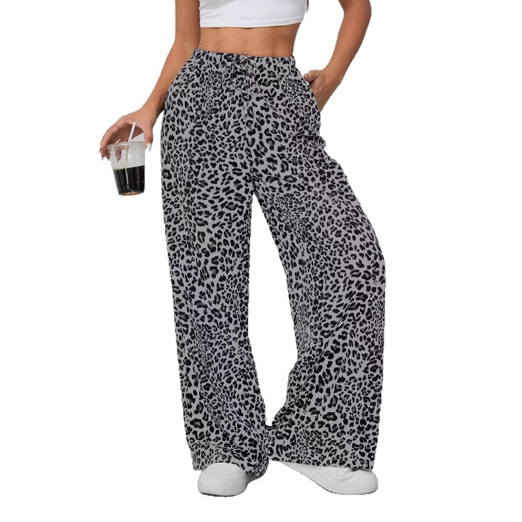 Casual Women's Leopard Print Fashion Trousers Casual Pants