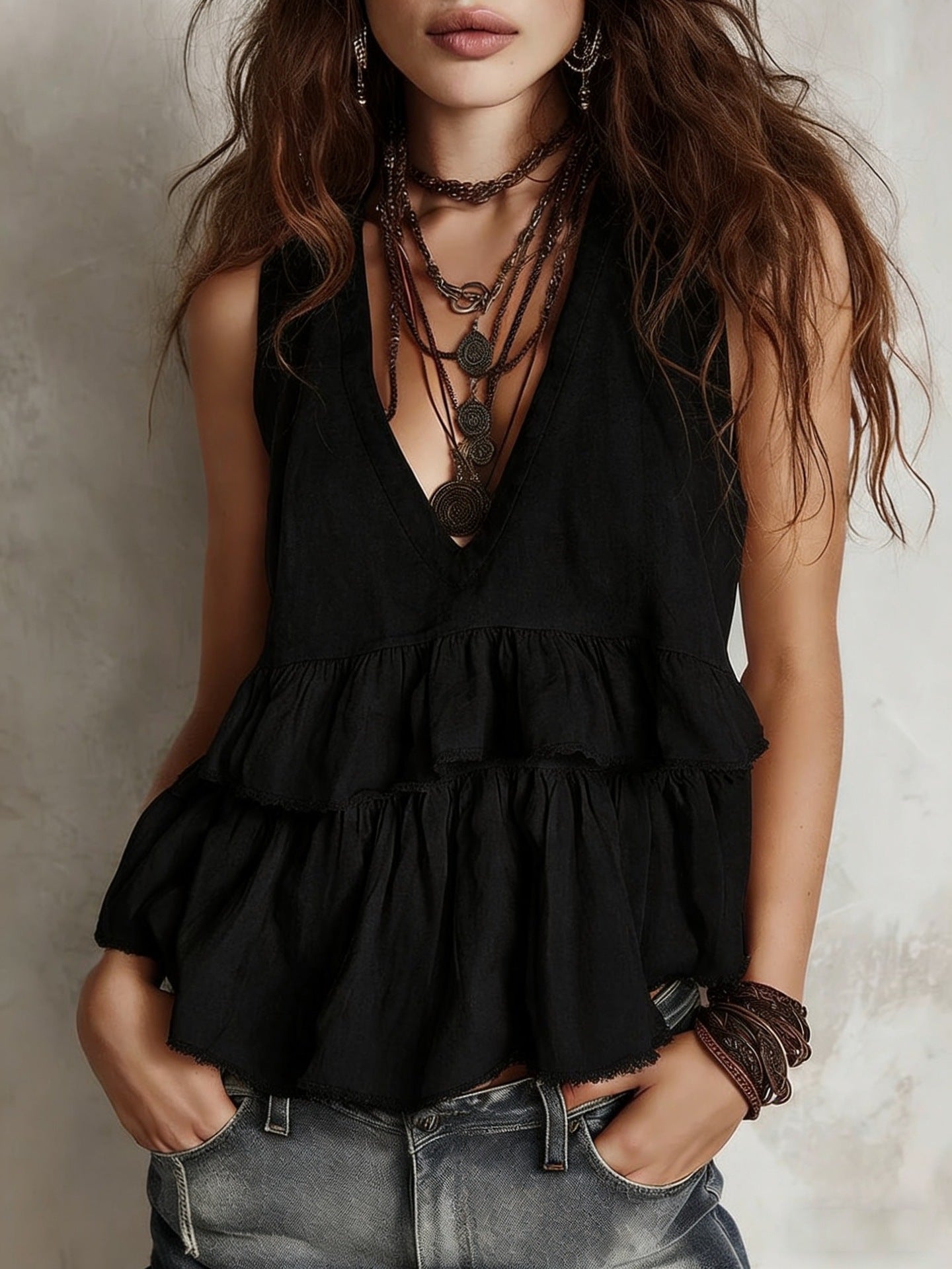 Women's Cotton Linen Simple Elegant Sleeveless Vests