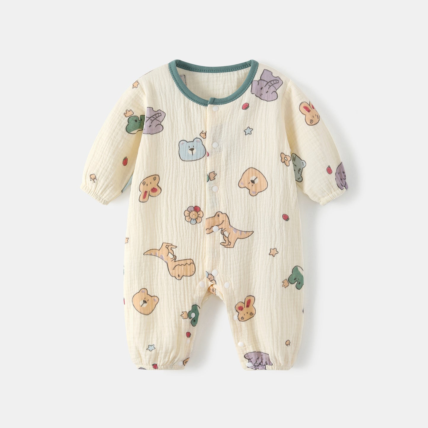 Jumpsuit Summer Long Sleeve Thin Born Gauze Romper One-piece Pajamas Jumpsuit, Climbing Suit