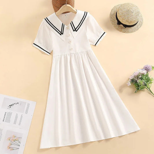 Children's Sailor Collar Older Summer Primary School Doll Children's Dress