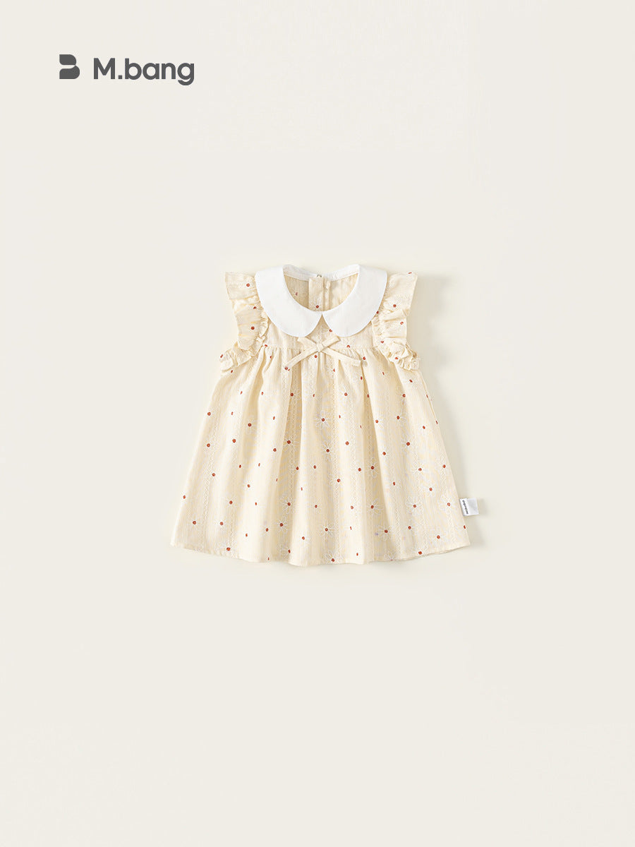 Summer Clothing Shirt Cute Contrast Color Doll Collar Little Children's Dress