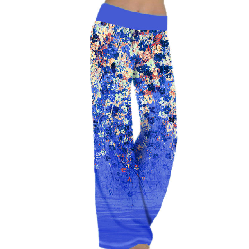 Women's Loose Positioning Printed Yoga Sports Trousers Casual Pants