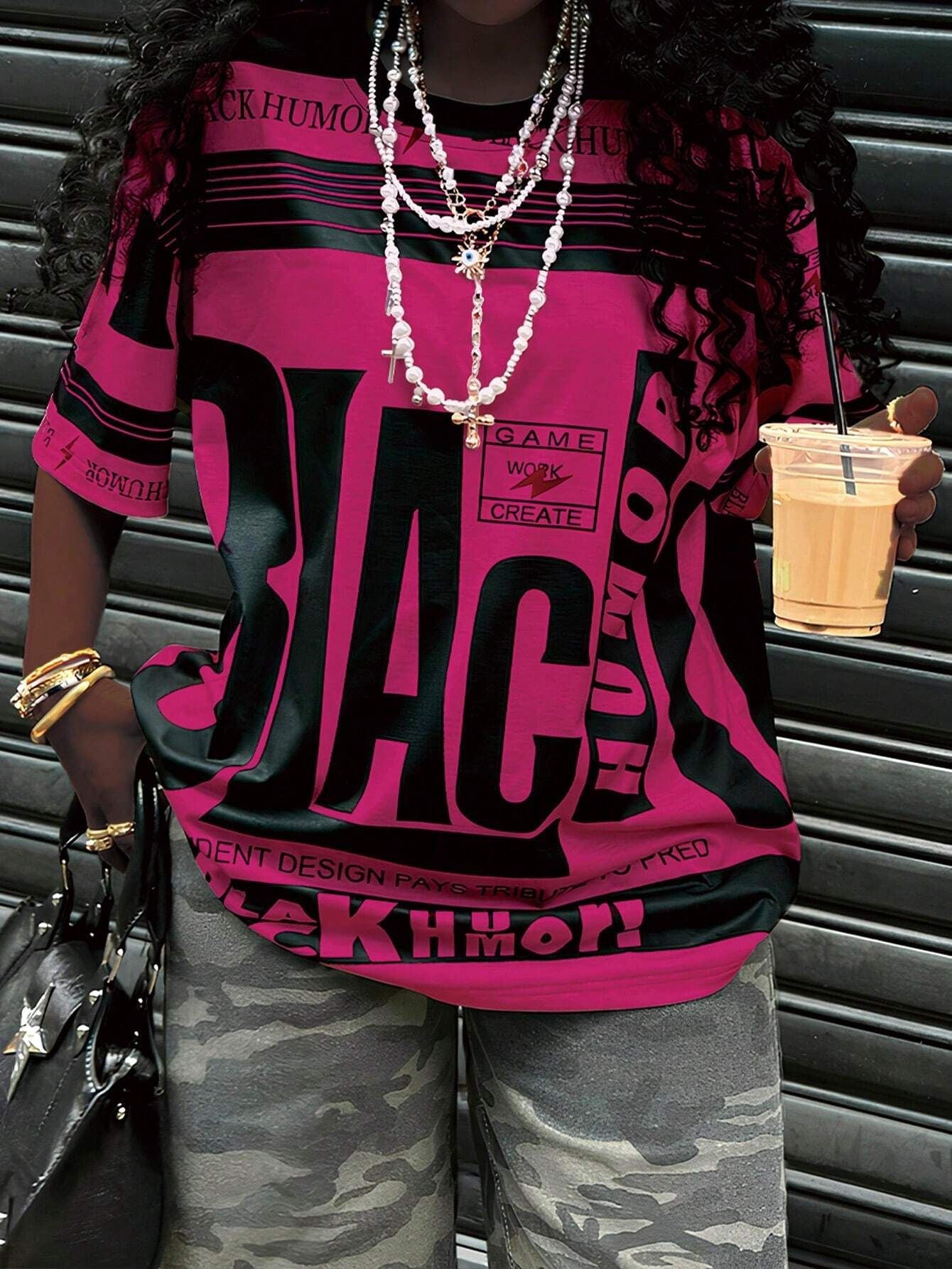 Women's Extra Marked Sports Casual Elegant Style Large Size T-shirt