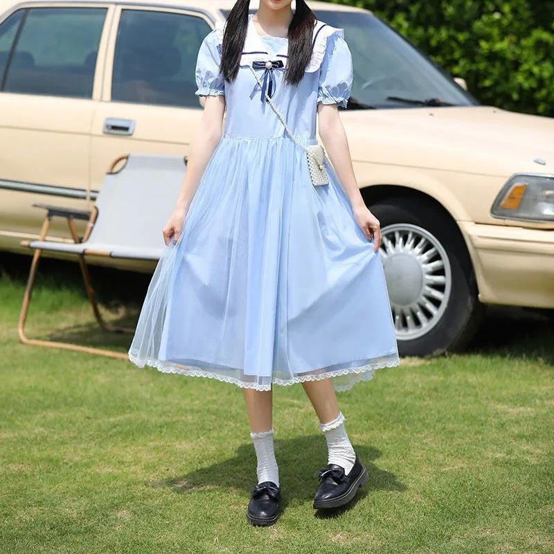 Summer For Junior High School Mesh Princess Children's Dress