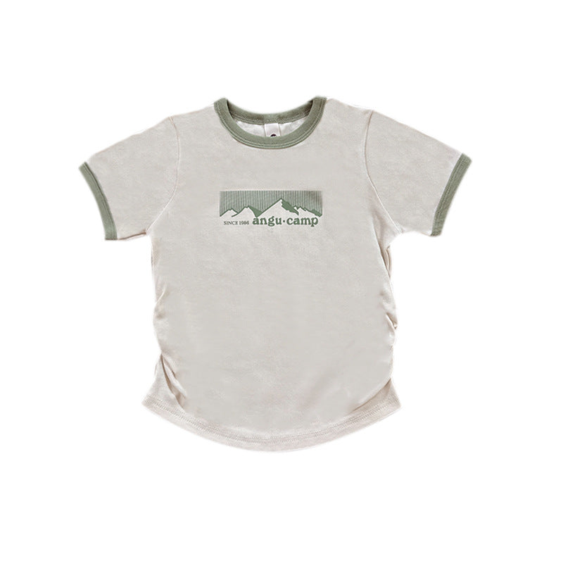 Children's Short-sleeved Clothing Slim Fit Peplum Top Children's T-shirt