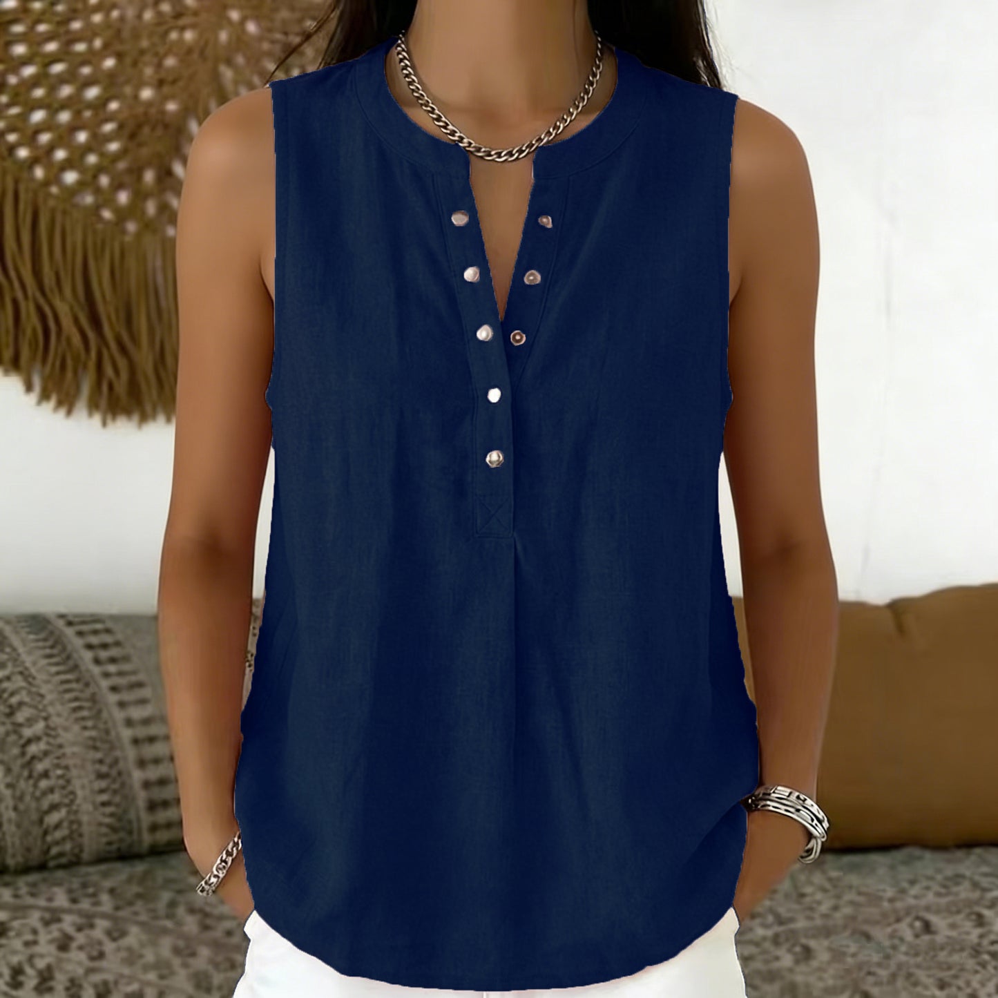 Women's Summer Loose Comfortable Sleeveless Solid Color Small Vest/suspenders/tube Top