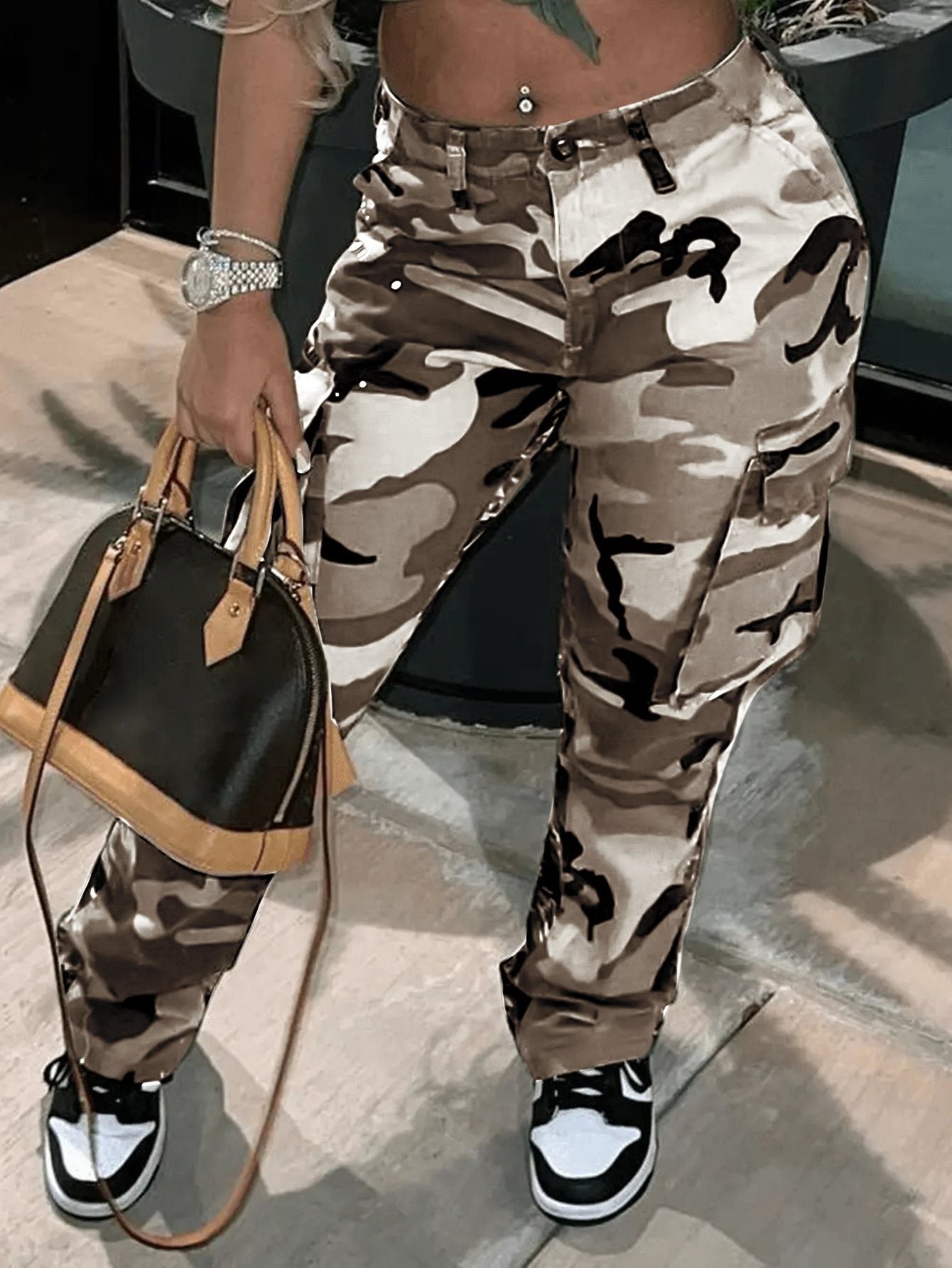 Women's Stylish Camouflage Street Cool Overalls Trousers Casual Pants
