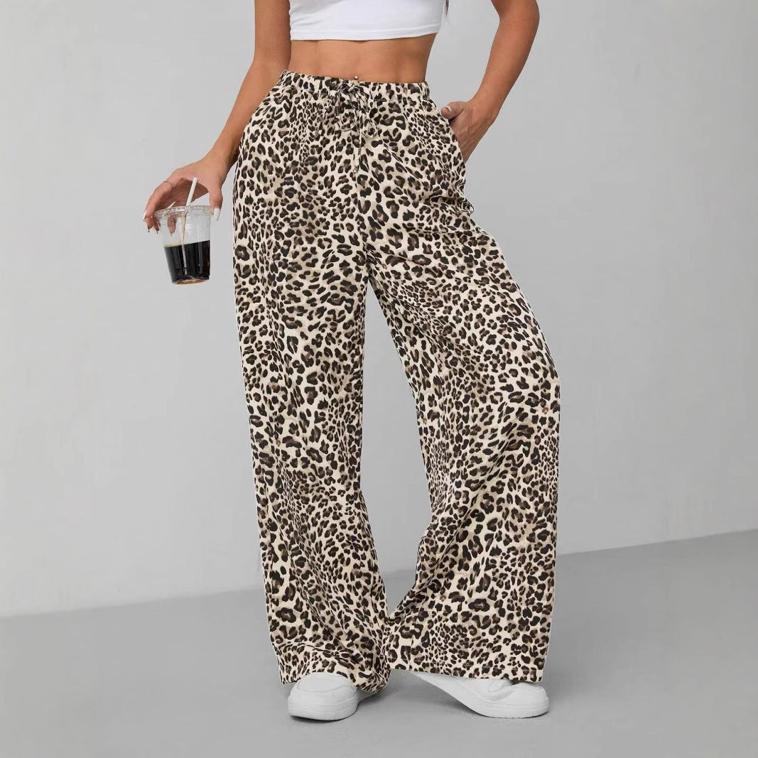 Casual Women's Leopard Print Fashion Trousers Casual Pants