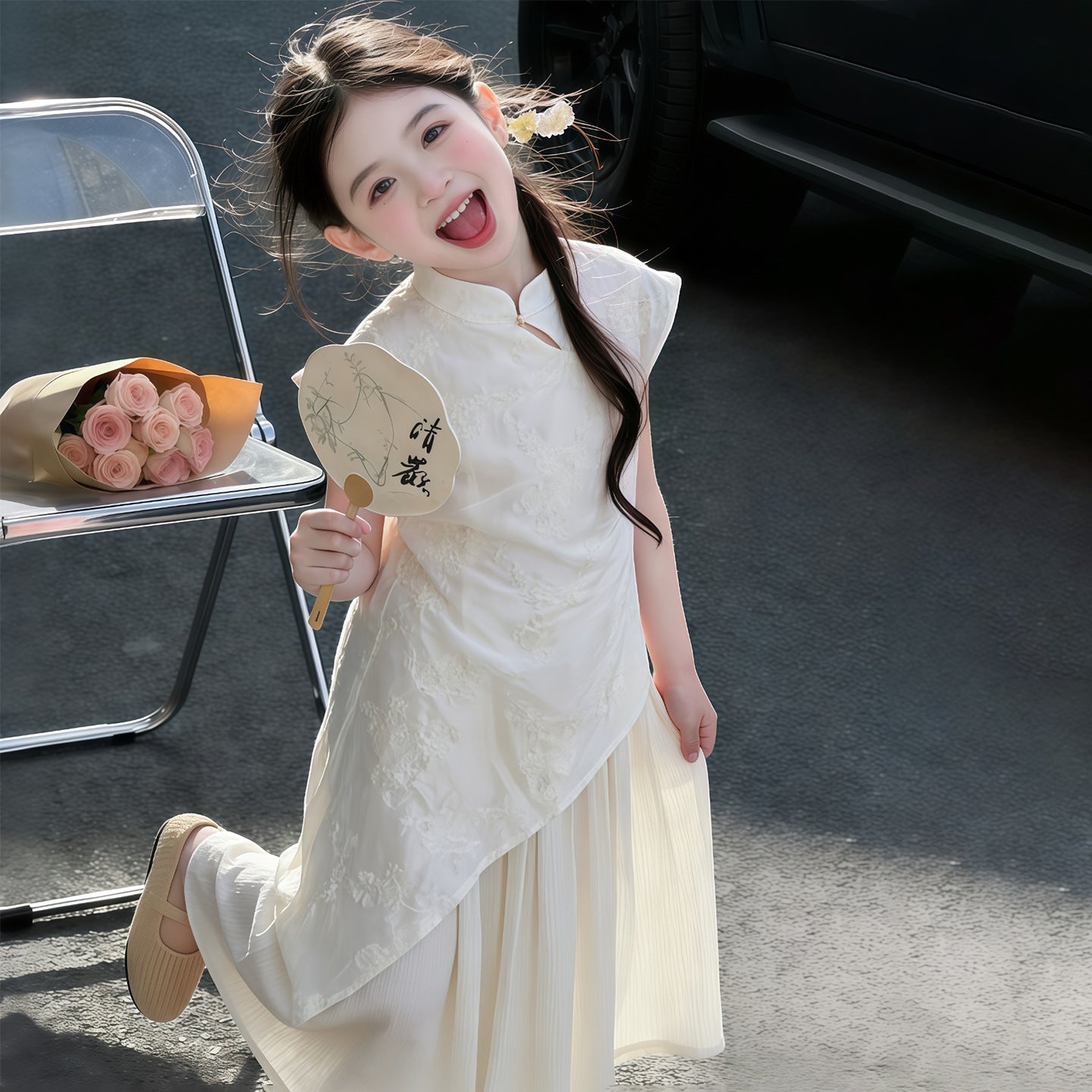 Chinese Style Summer Big Super Beautiful National Children's Dress