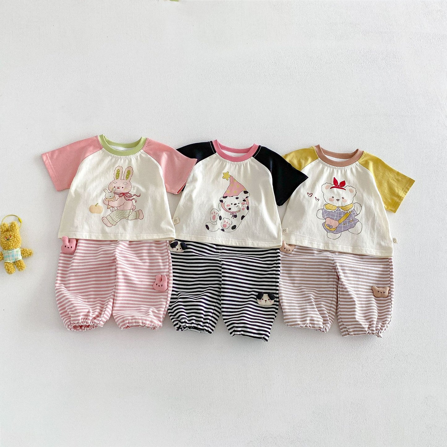 No Cartoon Summer Western Style Bunny Multicolor Printing Children's T-shirt
