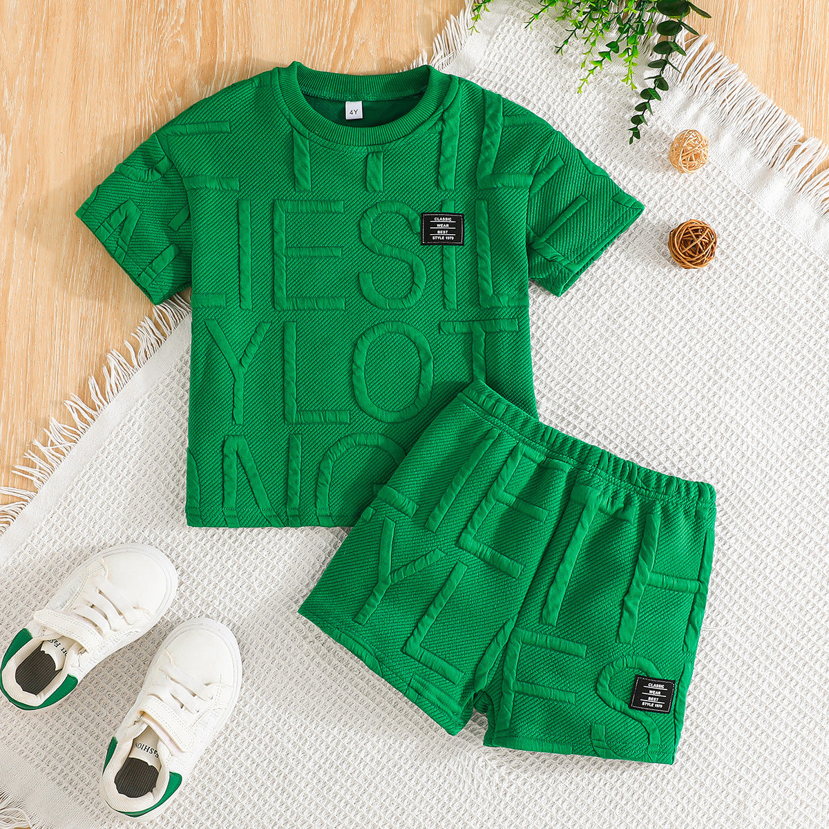 Summer Fashion Casual Set Letter Pattern Children's Suit