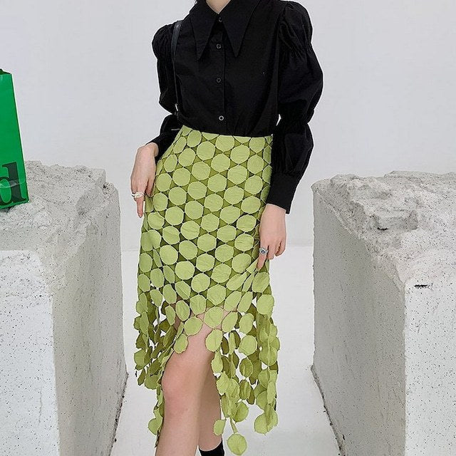 Women's Fashion Personality Style Summer Long Straight Embroidery Skirts